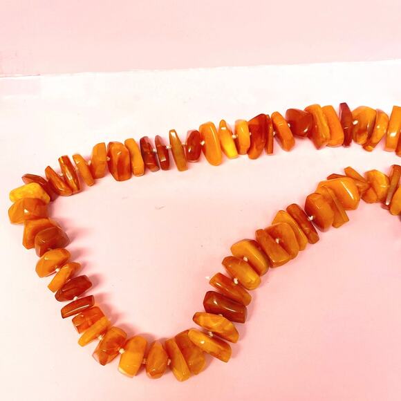 Vintage Baltic Amber Butterscotch Beaded Necklace 24 Inches - Picture 6 of 7